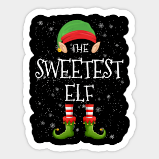 Sweetest Elf Family Matching Christmas Group Funny Pajama Xmas Sticker